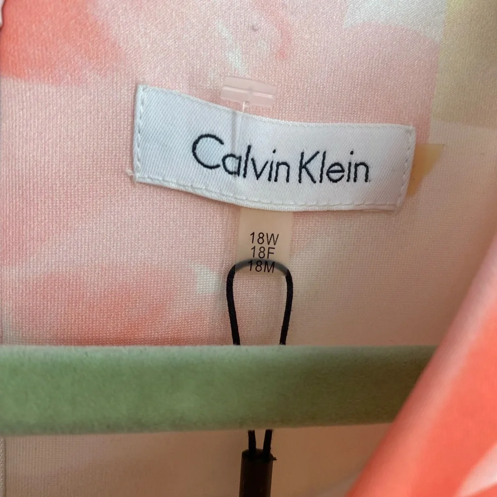NEW Calvin Klein Pastel Floral Sleeveless Formal Dress Plus Size 18W NWT Easter - Picture 11 of 12